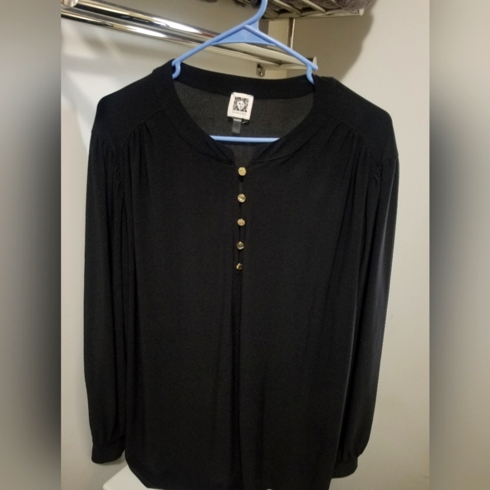 2xl Black Dress Top Anne Klein